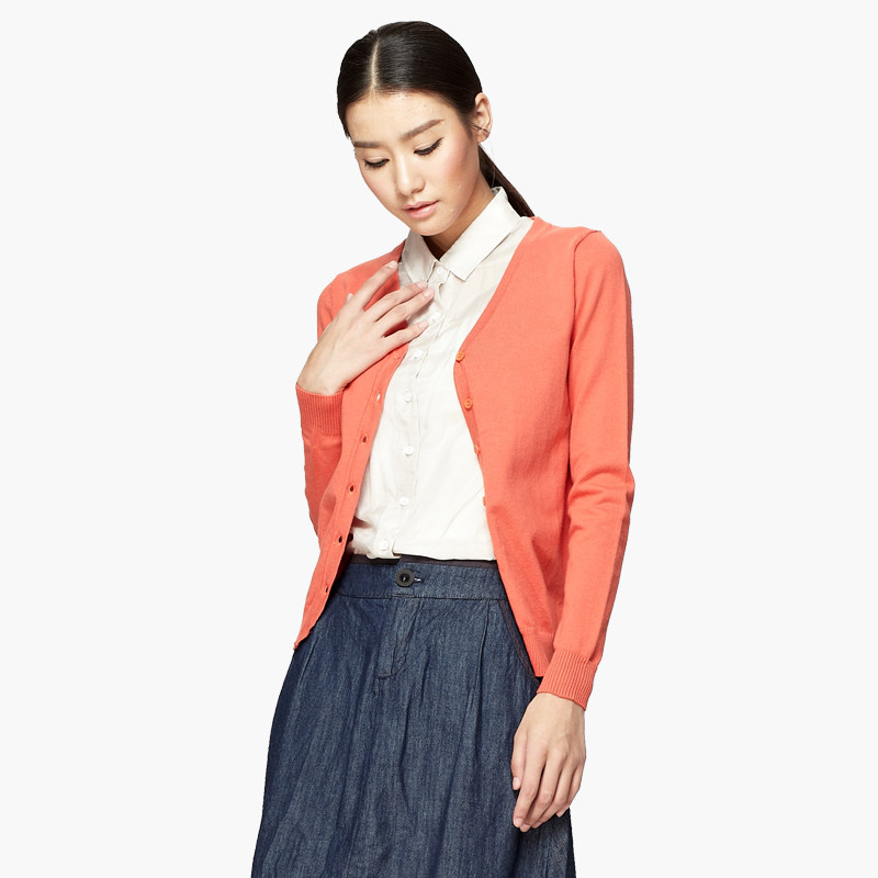 <em>针织开衫</em>秋装新款女装 初棉 空调衫V领<em>女针织</em>