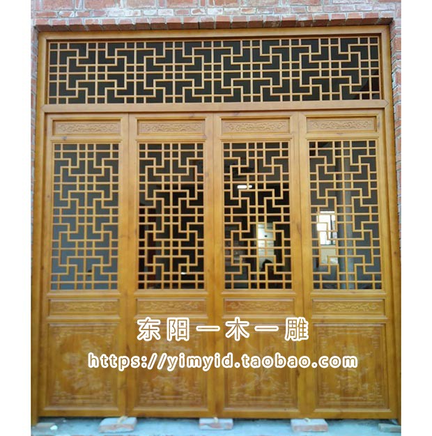 东阳木雕中式风实木仿古门隔断玄关屏风寺庙饭店大门隔屏移门定做在类目 家居饰品, 雕刻工艺, 木雕中 - 来自Buy2taobao.com提供专业的淘宝代购服务