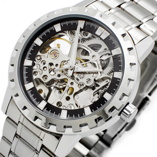  时尚情侣镂空机械表 情侣机械对表 全自动机械男表 复古表 防水