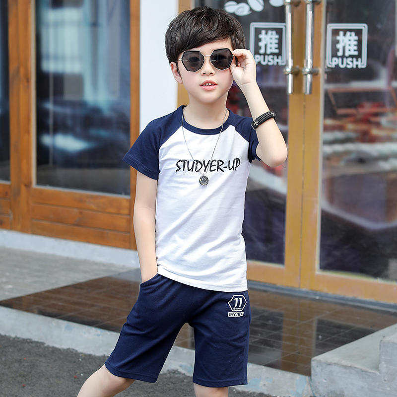 童装2019夏装新款两件套中大童男童儿童宝宝纯棉运动短袖套装潮|ruв категории Детская одежда, костюм - от Buy2taobao.com для оказания профессиональной услуги покупки агента Taobao