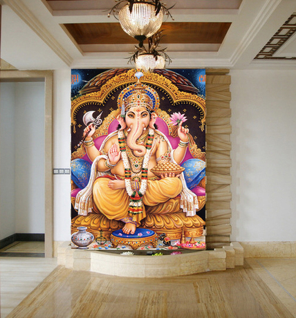 大型壁画 东南亚印度风格宗教瑜伽馆墙纸 印度