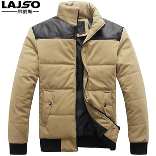  莱爵斯 PU皮潮男装秋冬装薄新品韩版棉衣 男外套 棉服男士棉衣 男
