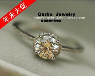  925纯银 欧美大牌瑞士AAA逼真高仿1克拉钻戒指女 婚礼戒指 不褪色