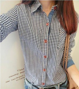 韩版百搭牛仔拼接...