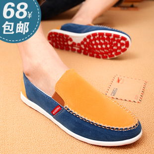  夏季懒人鞋男帆布鞋男韩版潮时尚男士休闲鞋男鞋子英伦透气板鞋男