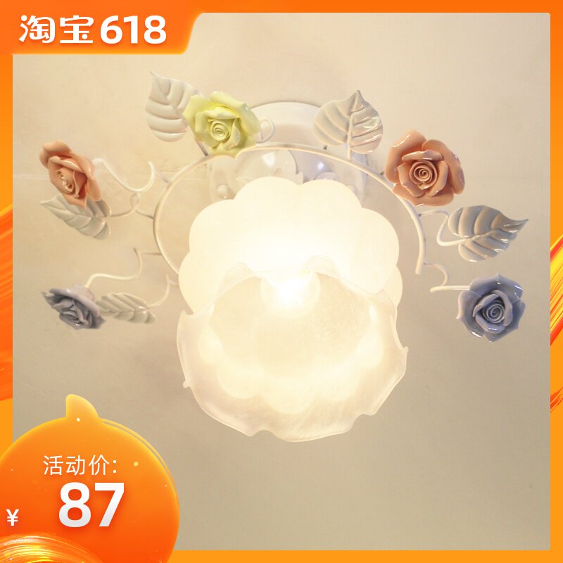 European style Countryside rose Bedroom Lamps Aisle Porch lights Foyer balcony Lighting American style Iron art Flowers Ceiling lampin the Decoration main material , Lamps , Ceiling category - from Buy2taobao.com to provide professional Taobao agent buy service