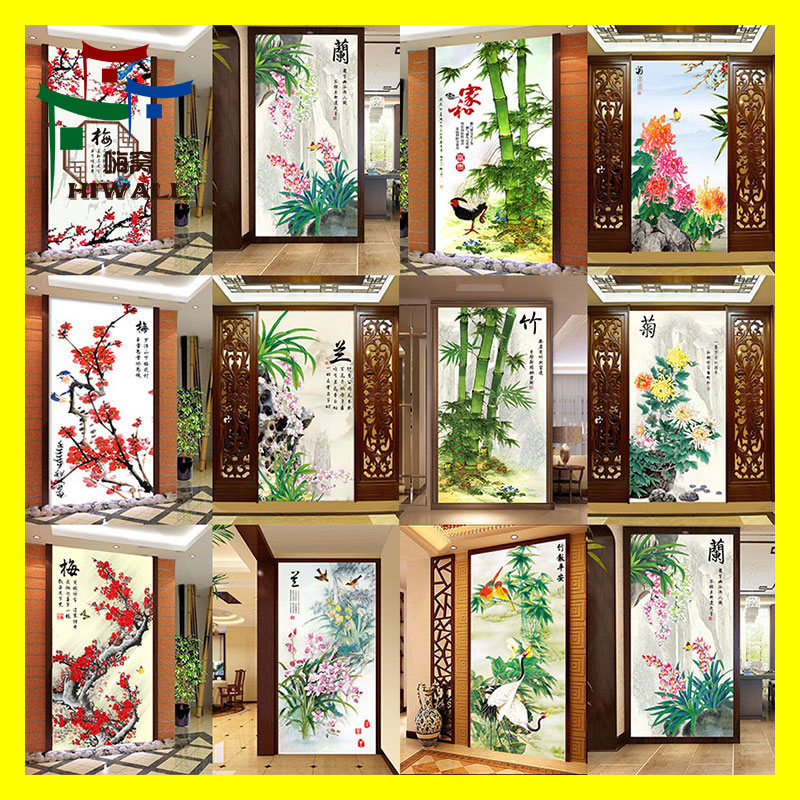 嗨窝中式现代简约瓷砖背景墙入户玄关古典水墨画梅兰竹菊花鸟背景|msdalam kategori keluarga memasang ibu, jubin seramik, jubin latar belakang - dari Buy2taobao.com untuk memberikan perkhidmatan ejen Taobao profesional membeli