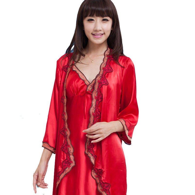 爆款 日本风艺妓樱花和服<em>丝绸女夏睡衣</em>套装仿