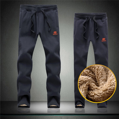 冬季正品男加绒卫裤直筒保暖学生运动裤情侣女加厚羊羔绒休闲裤潮