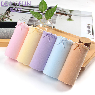 蝶安芬女士内裤女纯棉裆中腰大码收腹非抗菌全棉小平角高腰三角裤