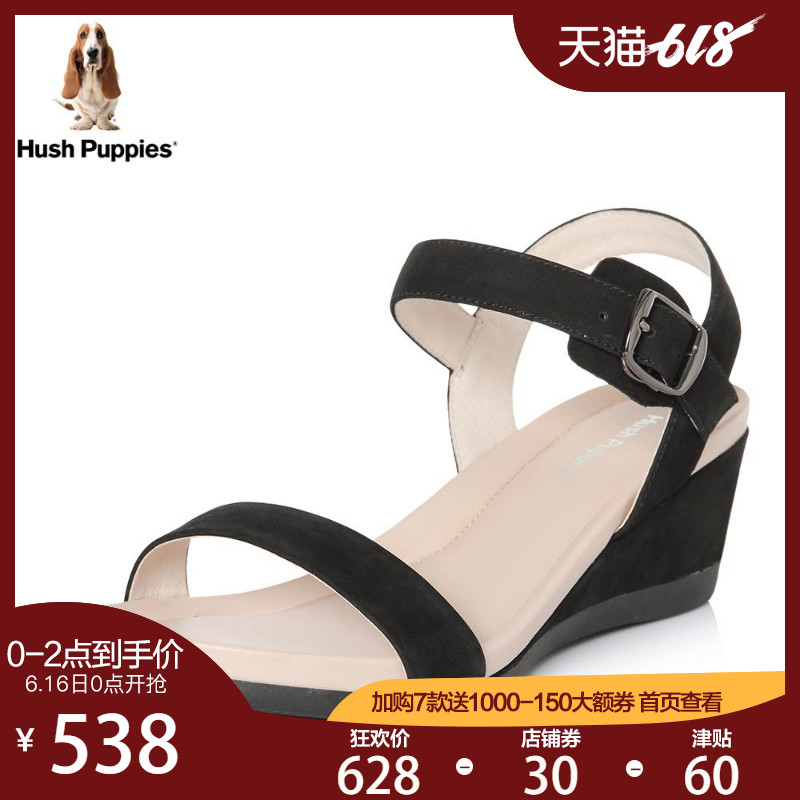 Hush-Puppies-暇步士夏季专柜同款一字带坡跟女凉鞋HJU23BL8|ruв категории Женская обувь, сандалии - от Buy2taobao.com для оказания профессиональной услуги покупки агента Taobao