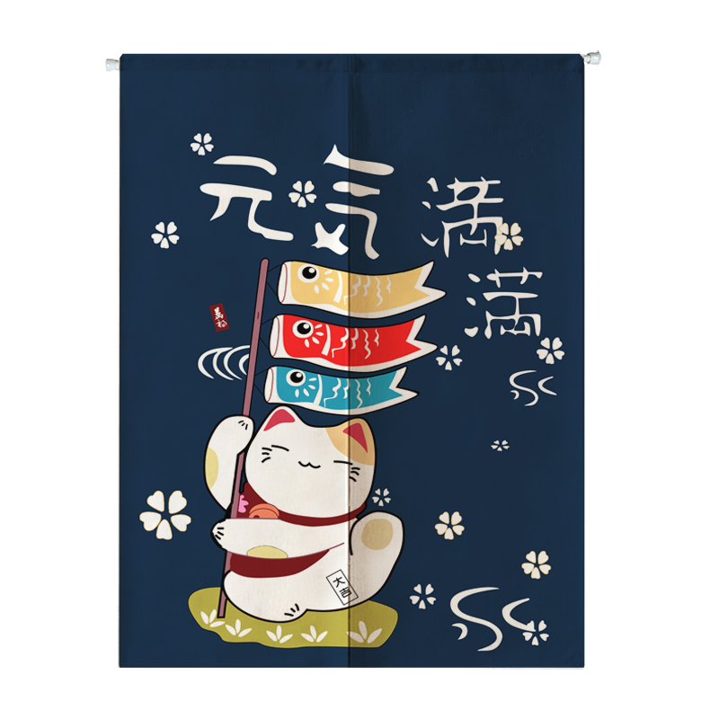 日式招财猫布艺门帘卧室厨房卫生间棉麻隔断风水半帘免打孔可定制|msdalam kategori rumah Fabrik, Langsir dan aksesori langsir, Curtain - dari Buy2taobao.com untuk memberikan perkhidmatan ejen Taobao profesional membeli