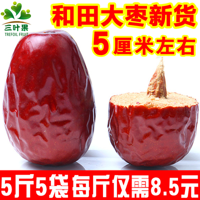 三叶果红枣整箱5斤装新疆特产和田大枣2500g/1500g骏枣干果包邮