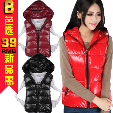 <em>森马</em>薄款酒<em>红色羽绒</em>棉<em>马甲</em>女坎肩秋冬连帽薄款