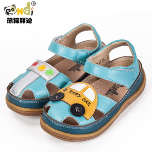  熊猫胖迪卡通包头凉鞋 新款夏季儿童凉鞋韩版宝宝男童鞋 潮