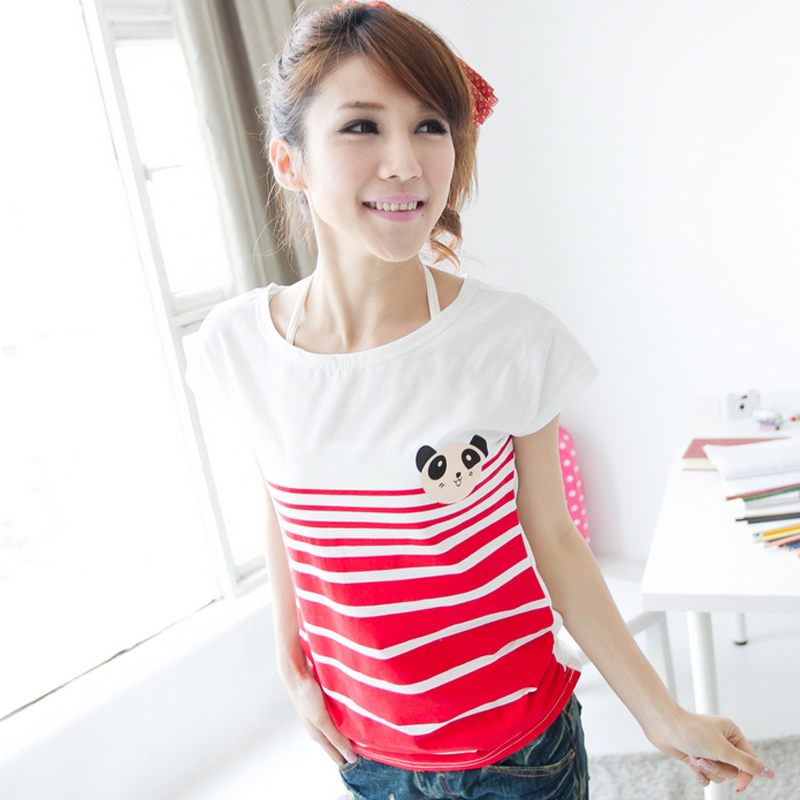 条纹卡通纯棉宽松...