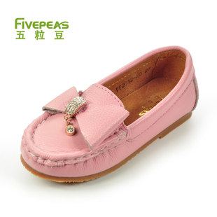  五粒豆女童鞋新款牛皮韩版公主单鞋母女皮鞋中大童真皮儿童鞋