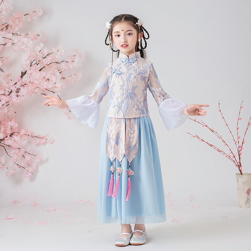 小女孩汉服夏季薄款中国风儿童古装超仙女童夏装2019新款宝宝襦裙|msdalam kategori Kanak-kanak/Bayi/Keluarga dipasang, Kanak-kanak cheongsam/pakaian/pakaian kebangsaan, pakaian - dari Buy2taobao.com untuk memberikan perkhidmatan ejen Taobao profesional membeli