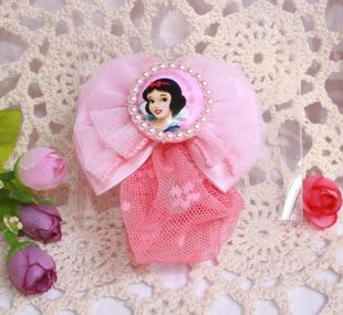  正品迪士尼DISNEY儿童头饰 发饰 公主蕾丝发网 发夹丸子头头花