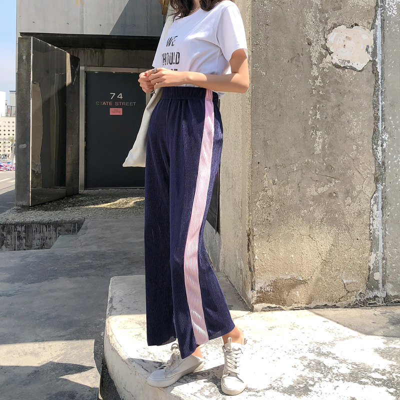 MG小象高腰阔腿裤女夏薄款宽松显瘦运动风休闲裤新款港味雪纺裤子在类目 女装/女士精品, 裤子, 休闲裤中 - 来自Buy2taobao.com提供专业的淘宝代购服务