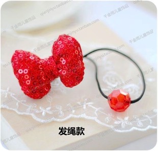  B142千金雨韩国儿童发饰品　正品DISNEY红色米奇亮片发圈头绳发绳