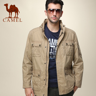  camel骆驼正品 男装新款潮流休闲夹克  男士连帽茄克外套 2F15308