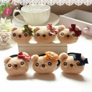  儿童头饰 宝宝儿童发饰品 小熊熊蝴蝶结毛球 儿童发绳 发圈