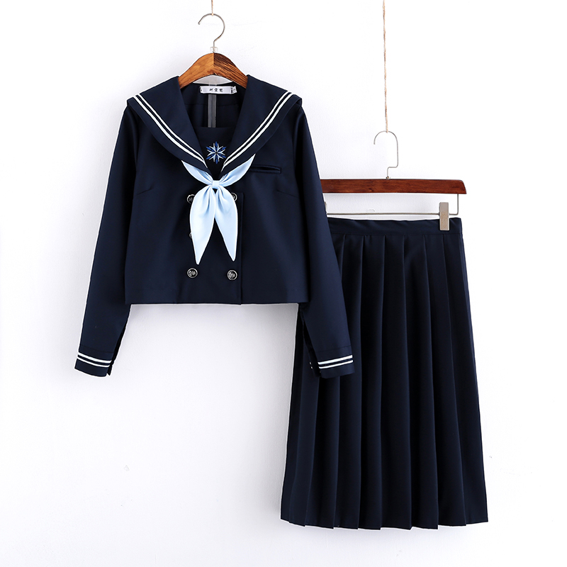 日系JK制服双排扣二本海军风软妹水手服日本女高校学生学院风套装|ruв категории Женская одежда, костюм/студенты школьную форму/обмундирования, студенты школьную форму - от Buy2taobao.com для оказания профессиональной услуги покупки агента Taobao