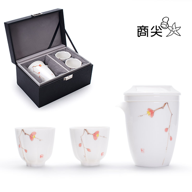 高档礼盒装手绘茶具礼盒装一壶二杯功夫茶具企业定制logo送礼佳选在类目 餐饮具, 茶具, 功夫茶具中 - 来自Buy2taobao.com提供专业的淘宝代购服务