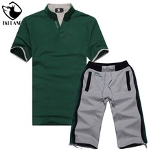 2013艾酷狼新品夏季运动服套装男士 韩版休闲短袖t恤七分短裤套装
