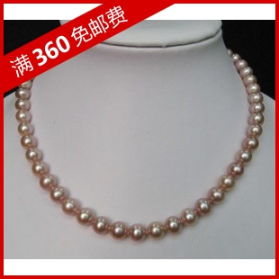  批发！特惠正品AAAA8-9mm 正圆 极强光无暇 天然淡水珍珠项链