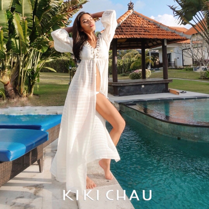 KIKI CHAU Recula have more cash than can be accounted for white Smock sexy transparent Sunscreen Seaside on vacation longuettein the Women's clothing/Boutique , Lace shirt/Chiffon shirt category - from Buy2taobao.com to provide professional Taobao agent buy service