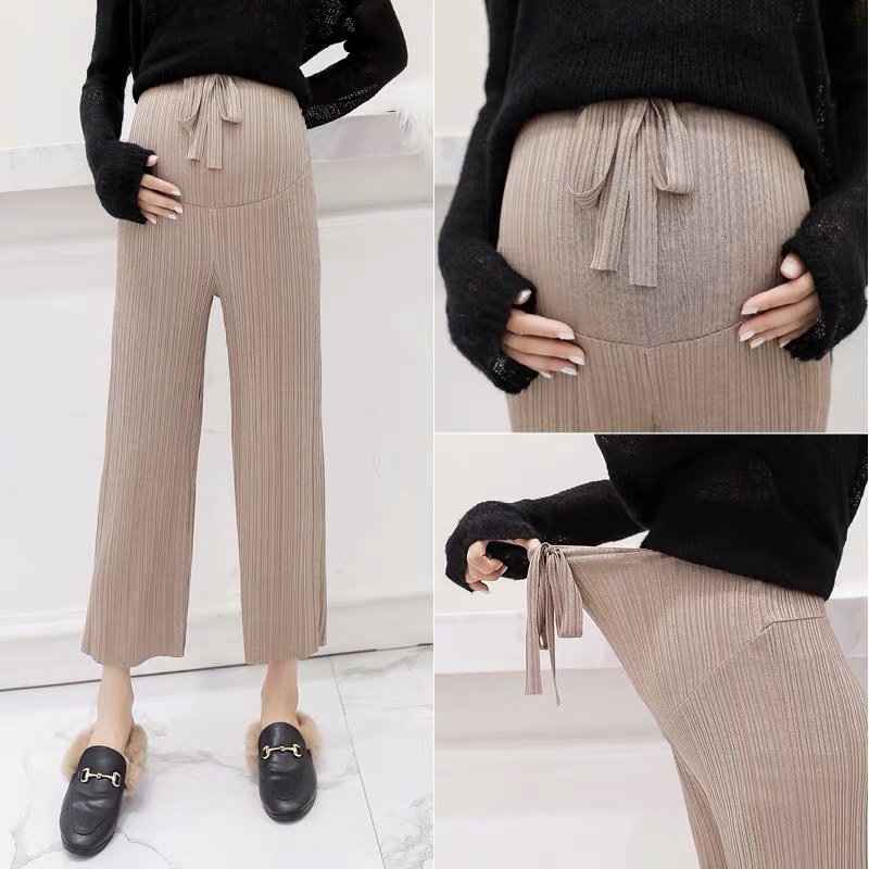 pregnant woman Wide leg pants 2019 new pattern fashion Easy Borneol knitting Leggings summer Thin section Spring and summerin the Maternity/Maternal supplies/Nutrition , Maternity Pants/Prop belly pants, Broad leg pants for pregnant women category - from Buy2taobao.com to provide professional Taobao agent buy service