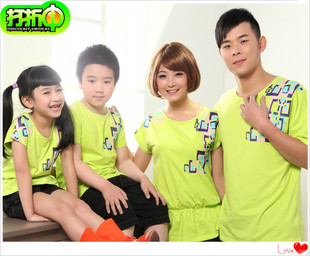  亲子装夏装全家装款家庭套装一家父子母女装韩版纯棉短袖T恤