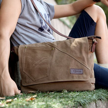 Song Rui canvas leisure bag man bag Men's cross-section shoulder bag Messenger bag Korean version of the influx of students pack bags