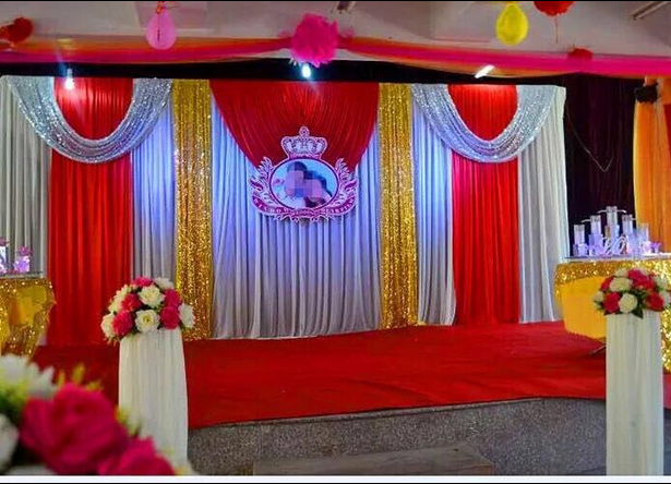 2015年新款中式道具婚庆背景纱幔 婚庆布幔 婚庆背景 沙曼婚包邮