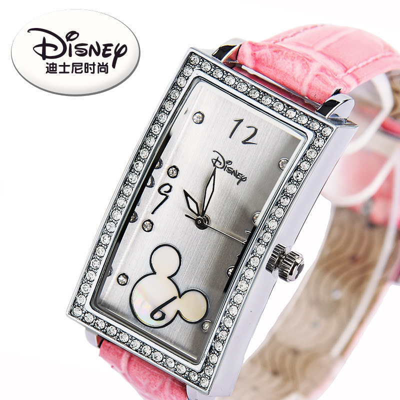 迪士尼Disney米奇手表Mickey专柜正品时尚方形女表AV0013-01