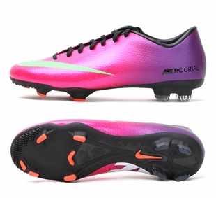  耐克足球鞋刺客9长钉紫NIKE MERCURIAL VICTORY IV FG 555613-635