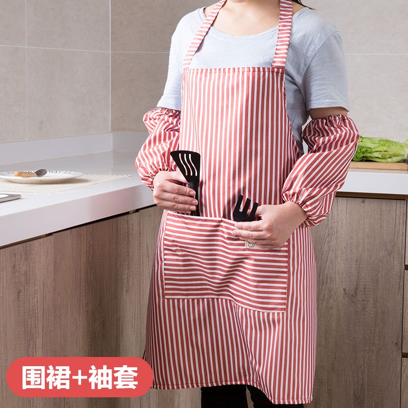 防水做饭围裙套装带袖套厨房防油炒菜围腰韩版时尚女士罩衣在类目 家庭/个人清洁工具, 家务/地板清洁用具, 围裙套装中 - 来自Buy2taobao.com提供专业的淘宝代购服务