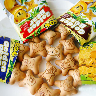 零食特产食品马来西亚进口EGO金小熊草莓口味灌心饼?80g