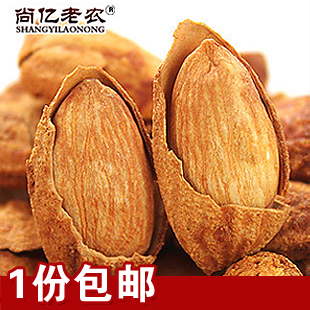 尚亿老农奶油味巴旦木新疆特产手剥薄壳大杏仁200g*2特价干果零食