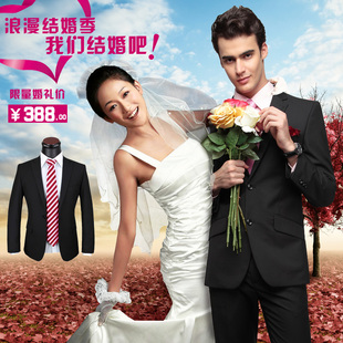  商务西服修身职业装男结婚新郎礼服黑两扣竖纹西装套装G200欧洲站