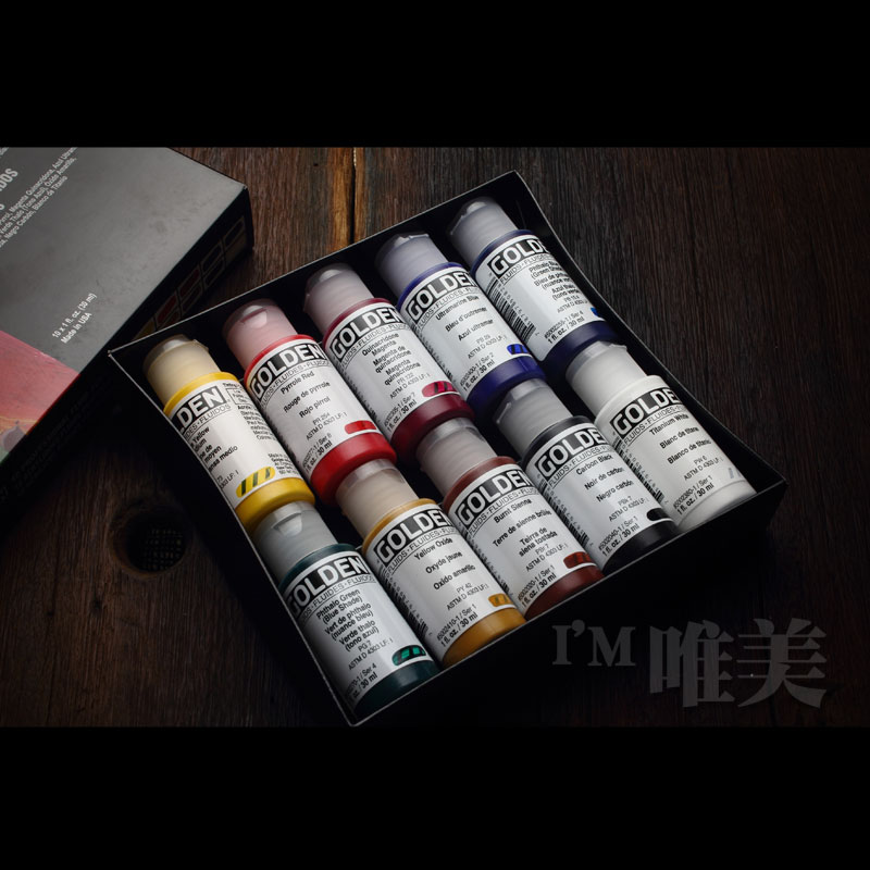 美国原装进口GOLDEN高登金牌丙烯10色30ml流质型装饰丙烯颜料套装在类目 电子词典/电纸书/文化用品, 画具/画材/书法用品, 丙烯颜料中 - 来自Buy2taobao.com提供专业的淘宝代购服务