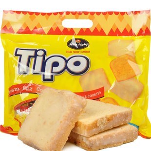  正宗正品Tipo越南面包干300g白巧克力鸡蛋牛奶味饼干 进口零食品