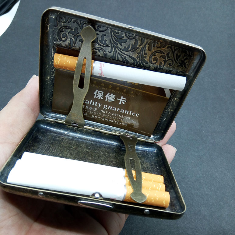 Retro Pure copper Cigarette case 20 Portable ultrathin Box personality originality Metal Hand-rolled Smoke clip Smoke boxin the ZIPPO/Swiss Army Knife/Glasses , Smoking , Cigarette case category - from Buy2taobao.com to provide professional Taobao agent buy service