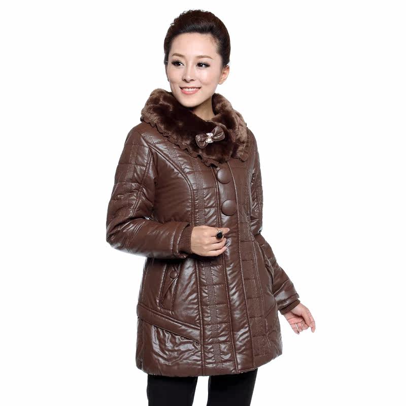 秋季棉衣<em>中老年人皮衣</em>上衣<em>外套</em>中年<em>女士</em>上衣外