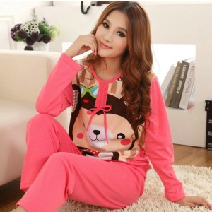 卡通女士长袖针织棉...