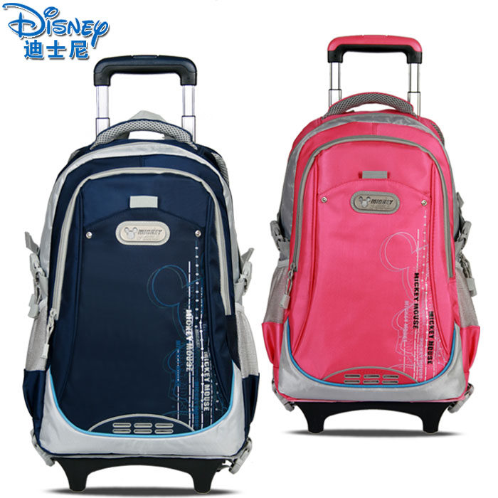 Trolley bag pupils Mickey Disney middle school students a genuine children's school bags for men and women with removable rain cover