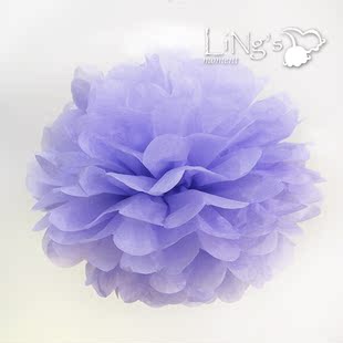  彩色纸花出口欧美 婚礼新房新年节日装饰拉花 纸花球批发 浅紫