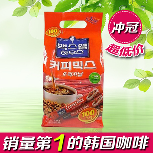  正品韩国进口/麦斯威尔三合一原味咖啡1200g/100条/袋装 速溶咖啡